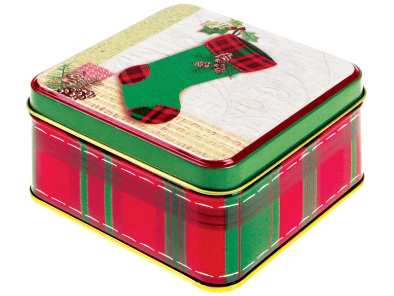 Lata Baixa Quadrada Bota c/ Tampa 10,5x10,5x6 cm - Zein 