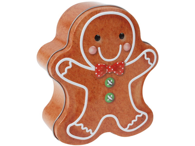 Lata Natal Divertida Biscoito Gengibre c/ Tampa 10,5x13,5x5 cm - Zein