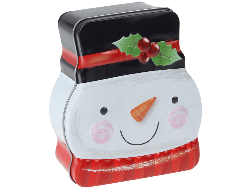 Lata Natal Divertida Boneco de Neve c/ Tampa 10,5x12,5x5 cm - Zein 