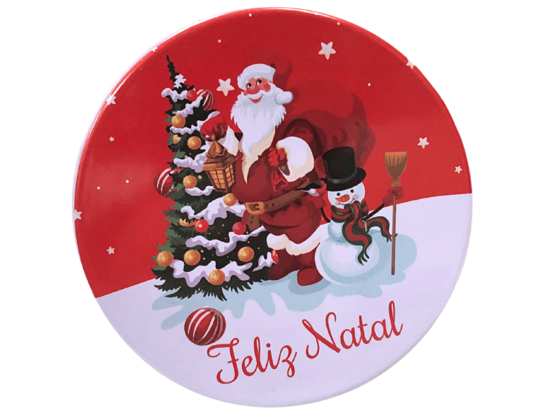 Lata Redonda Noel Árvore c/ Tampa 7,5x7,5x4,5 cm - Zein 