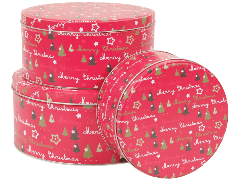 Latas Natalinas para Biscoito Vermelho c/3 unidades - Cromus
