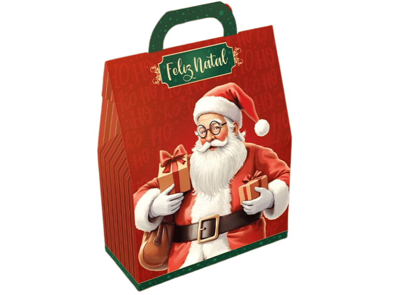 Maleta Presente Vertical Noel 19x8,5x24,5 cm - Ideia Embalagens