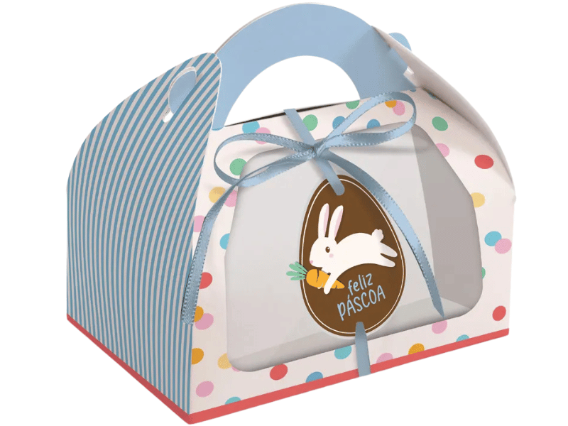 Maleta Redonda Coelho feliz c/ Visor 9x6x6,5 cm c/ 10 unidades - Cromus