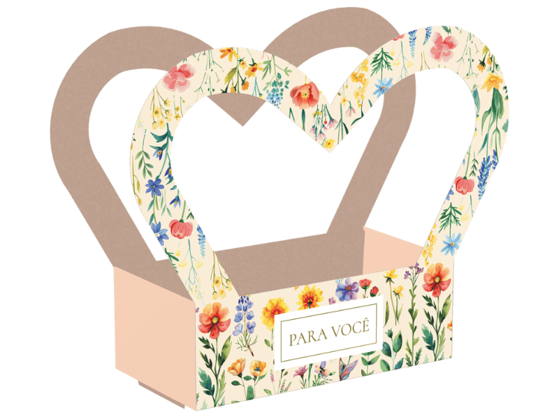 Mimo c/ Recorte em Coração Atelier das Flores 11,5x6x13 - Ideia Embalagens