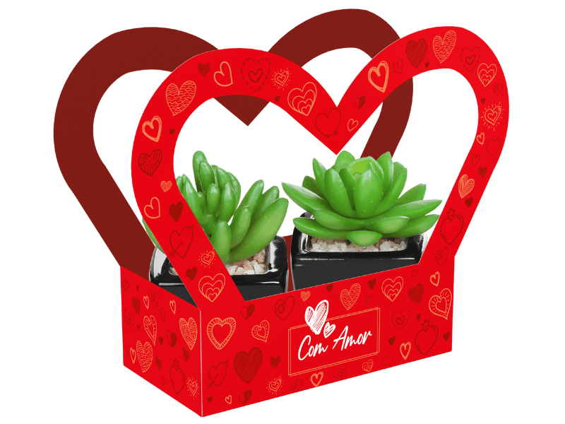 Mimo c/ Recorte em Coração com Amor 11,5x6x13 - Ideia Embalagens