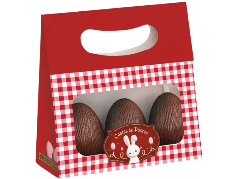 Mini Caixa Contos de Páscoa c/ Visor 13X5,5X13 cm c/ 10 Unidades - Cromus
