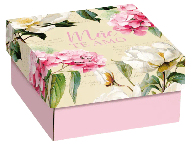 Mini Caixa Quadrada Mãe Te Amo 6,5x6,5x3,5 cm c/10 unidades - Cromus