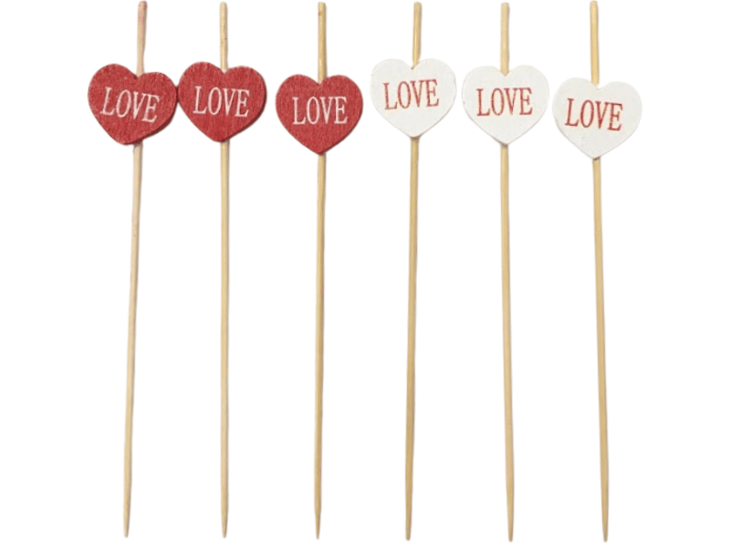 Palitos Aperitivos Bambu Love 12 cm c/ 50 unidades - Tuut