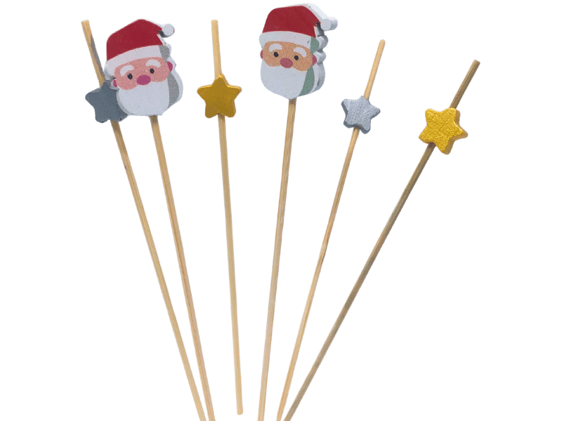 Palitos Aperitivos Natalinos Papai Noel 12 cm c/ 50 unidades - Tuut