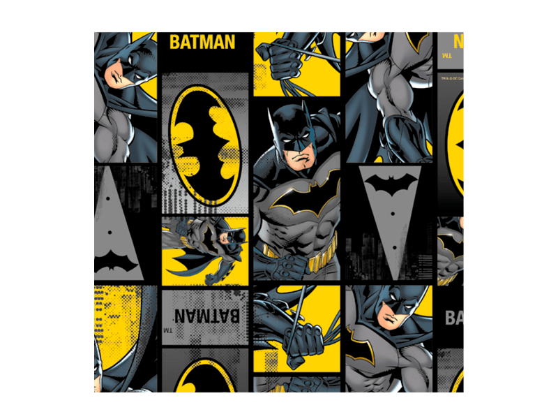 Papel Metalizado Batman 69x89 cm c/ 5 unidades - Cromus