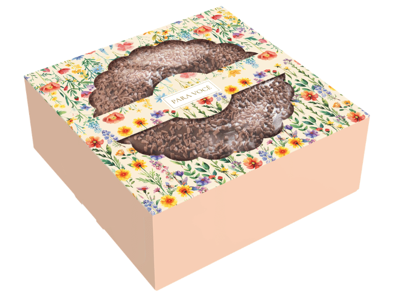 Caixa Bolo Atelier das Flores 25x25x10 cm - Ideia Embalagens 