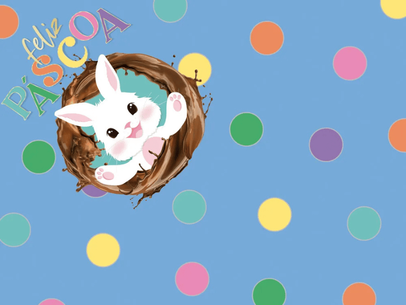 Saco Express Feliz Páscoa Azul 18x18 cm c/ 25 unidades - Cromus