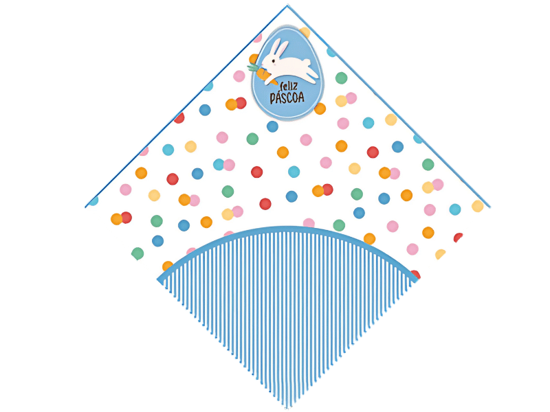 Saco Express Feliz Páscoa Azul 24x24 cm c/ 25 unidades - Cromus
