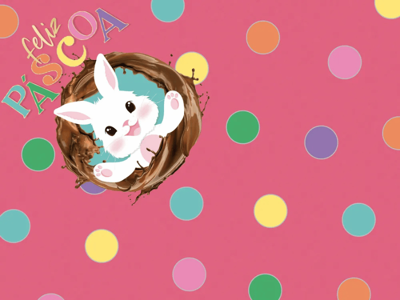 Saco Express Feliz Páscoa Rosa 18x18 cm c/ 25 unidades - Cromus