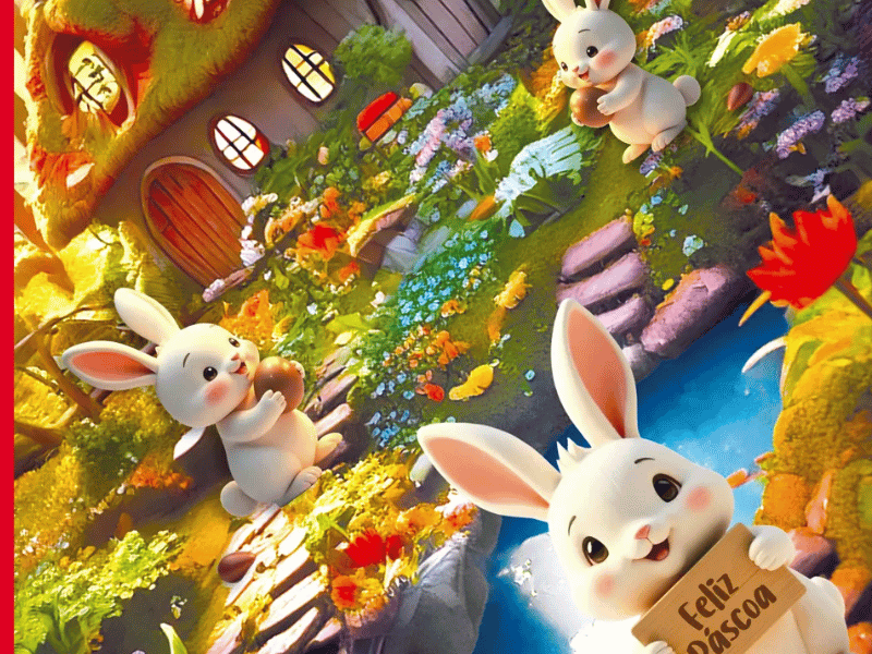 Saco Express Páscoa Villa Encantada 32x32 cm c/ 25 unidades - Cromus