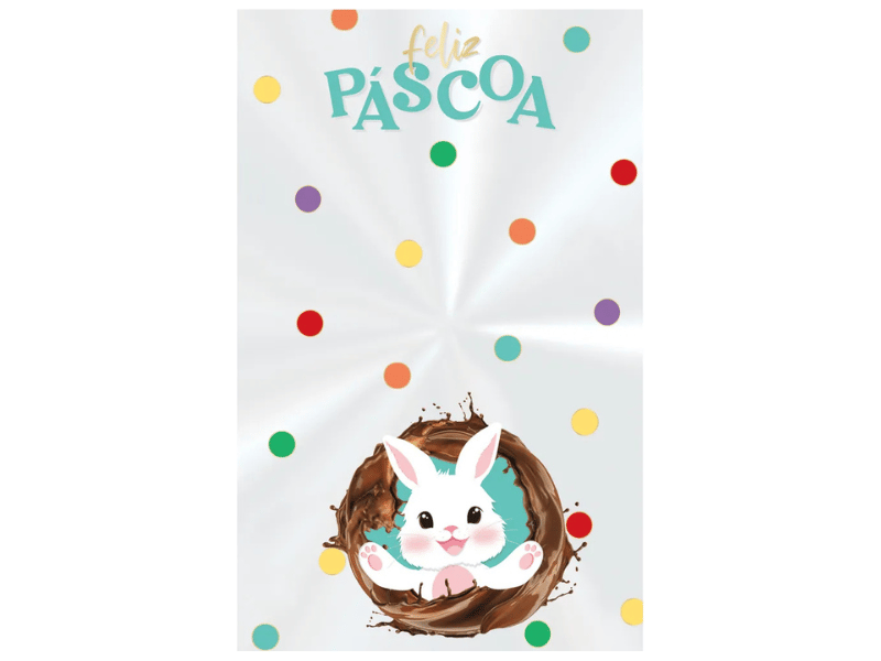 Saco Transparente Páscoa Felicita Registrado 11x19,5 cm c/ 50 unidades - Cromus