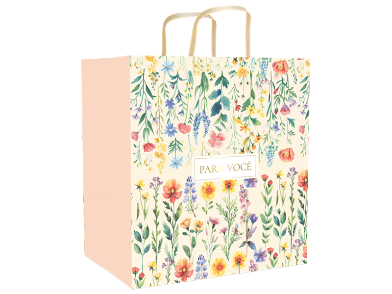Sacola Atelier das Flores 24x17x26 cm - Ideia Embalagens