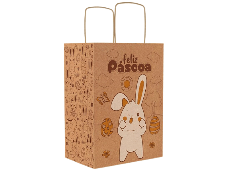 Sacola Eco Páscoa Colorir 18x12x25 cm - Ideia Embalagens