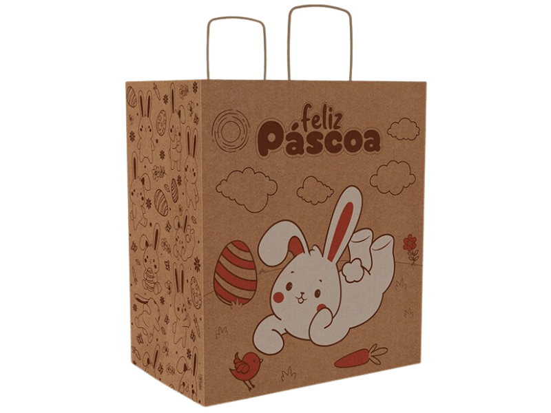 Sacola Eco Páscoa Colorir 28x18x32 cm - Ideia Embalagens