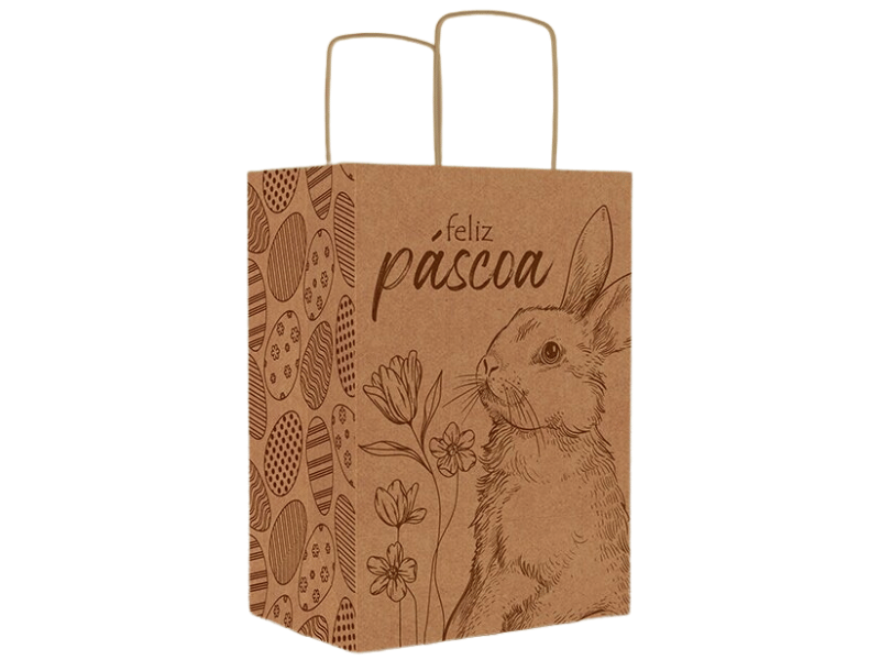 Sacola Eco Páscoa Encantos 18x12x25 cm - Ideia Embalagens