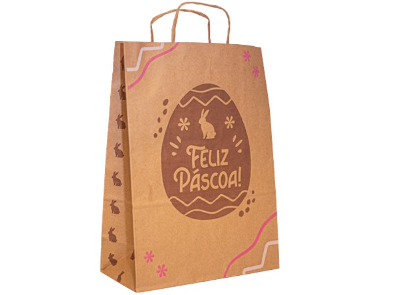 Sacola Eco Páscoa Feliz P - Ideia Embalagens