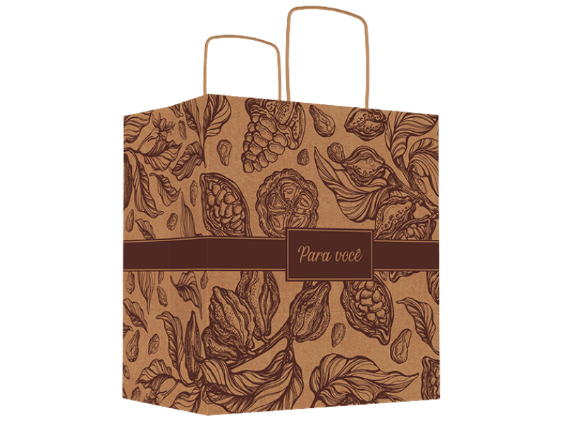 Sacola Eco Puro Cacau 22x15x24 cm - Ideia Embalagens
