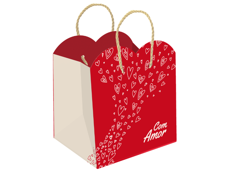 Sacola Especial Suspiros de Amor 16x13,5x17 cm - Ideia Embalagens