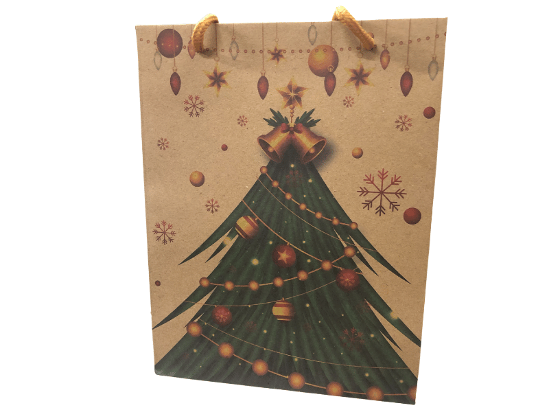 Sacola Kraft Árvore Natalina 32x24x8 cm - Tuut