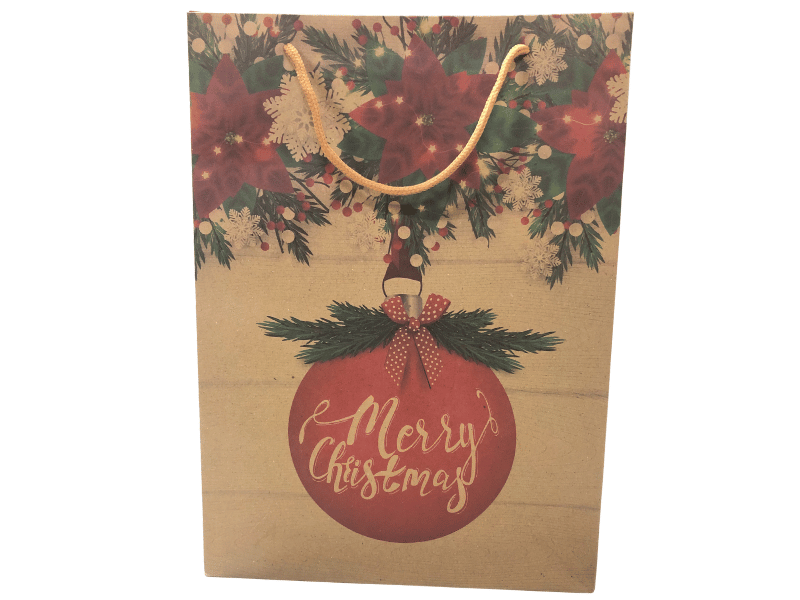 Sacola Kraft Merry Christmas 32x24x8 cm - Tuut