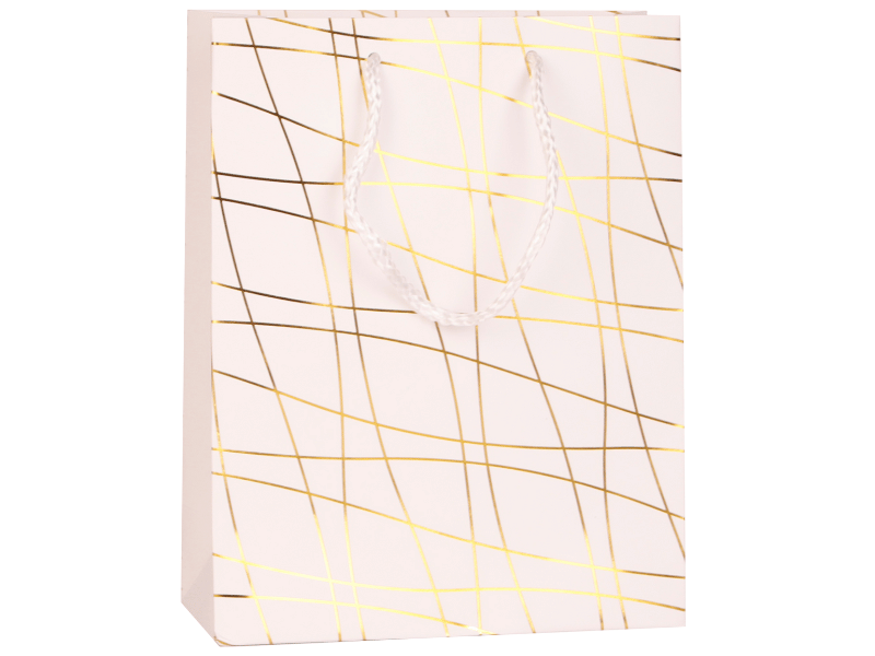 Sacola Natal Gold Branco 18x23x8 cm - Zein