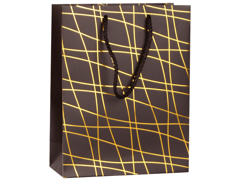 Sacola Natal Gold Preto 18x23x8 cm - Zein
