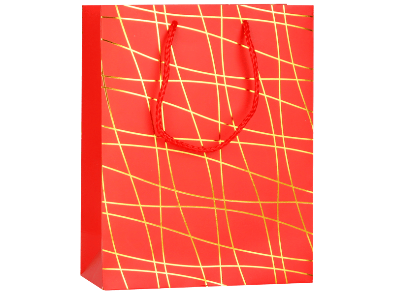 Sacola Natal Gold Vermelho 18x23x8 cm - Zein