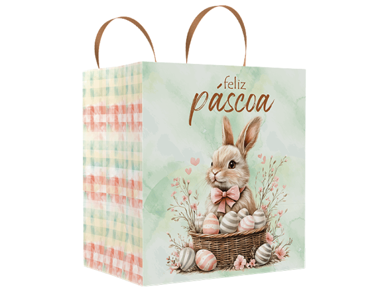 Sacola Páscoa Encantos 24x17x26 cm - Ideia Embalagens