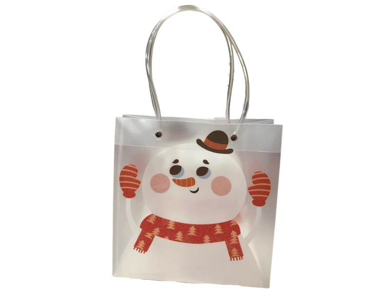 Sacola Plástica Transparente Boneco de Neve 21,5x10x22 cm - Rio Master