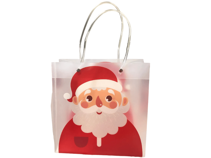 Sacola Plástica Transparente Papai Noel 21,5x10x22 cm - Rio Master