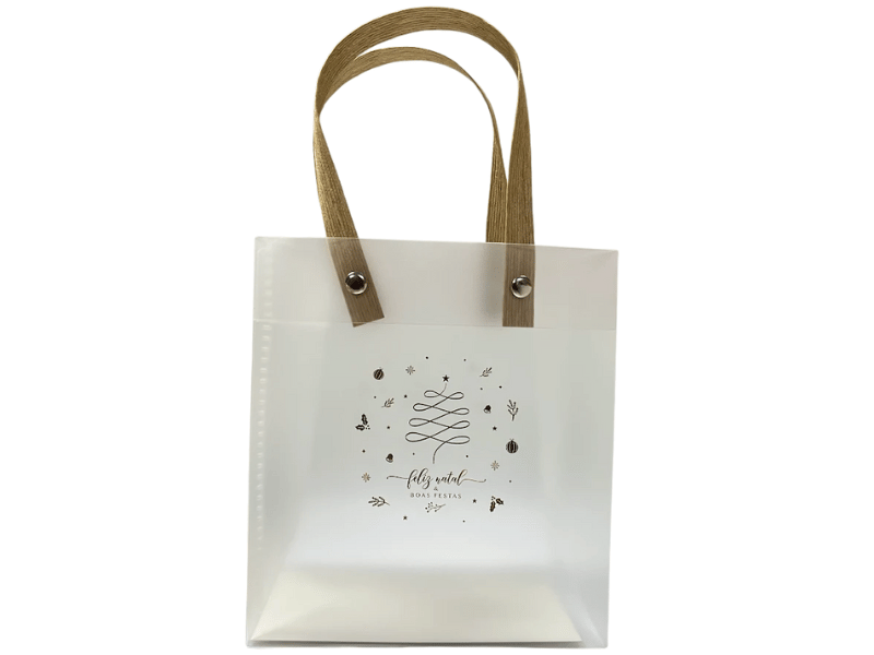 Sacola Pvc Feliz Natal 13,5x15x7 cm - Tuut