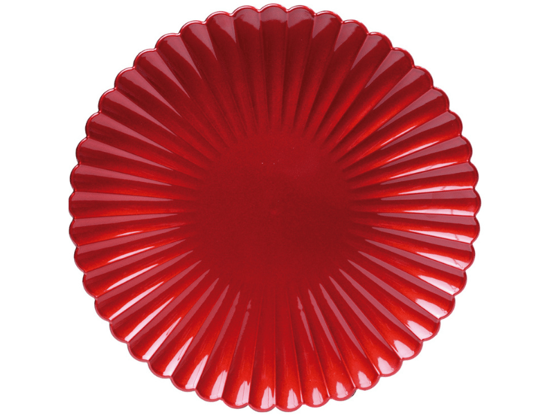 Sousplat Plissado Vermelho 32,5cm - Cromus
