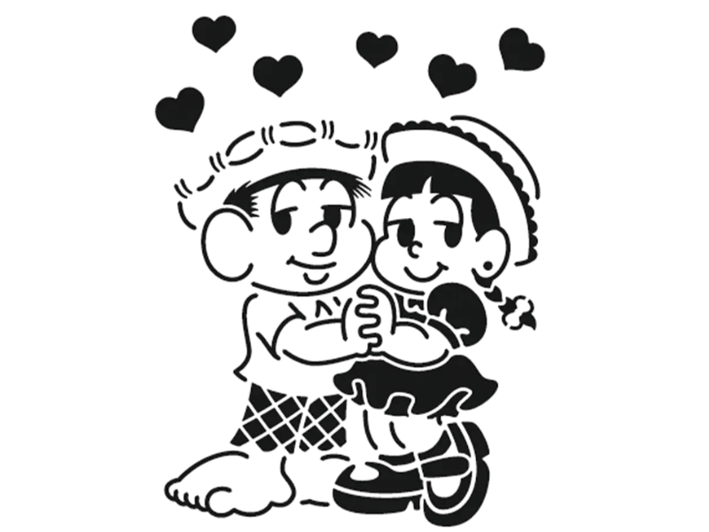 Stencil Médio Chico Bento e Rosinha 20x17 cm - BlueStar