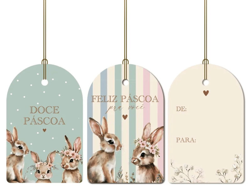 Tags de Doce Páscoa 8x5 cm c/12 unidades - Cromus
