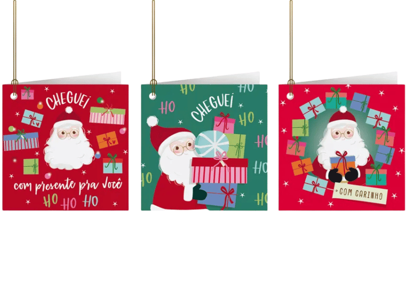 Tags Natalinas Especial Noel 8x8 cm c/3 unidades - Cromus