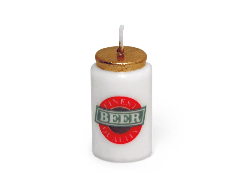 Vela de Aniversário Cerveja c/ 6 unidades - Silver Plastic
