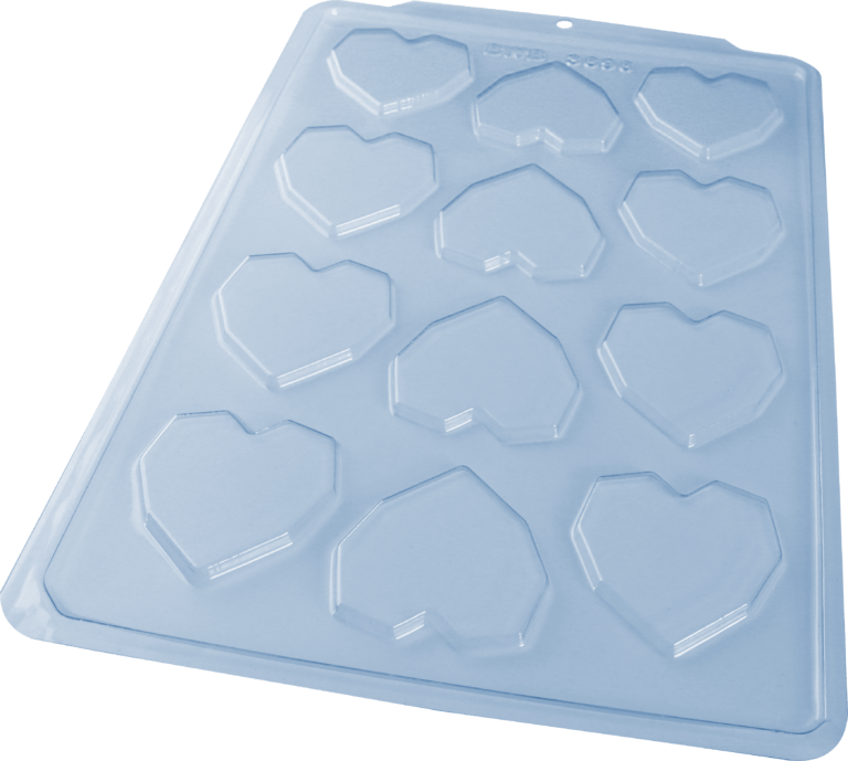 Forma de Acetato Coração Lapidado Pequeno N3696 - Bwb