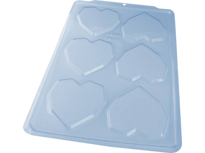 Forma de Acetato Coração Lapidado Tipo 200g N3693 - Bwb