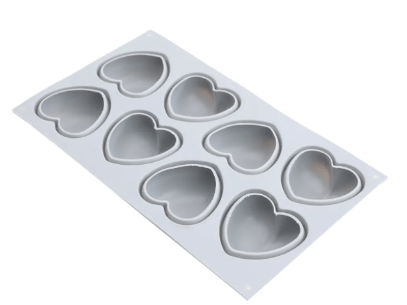 Forma de Silicone  Coração Liso c/ 8 cavidades - Allonsy
