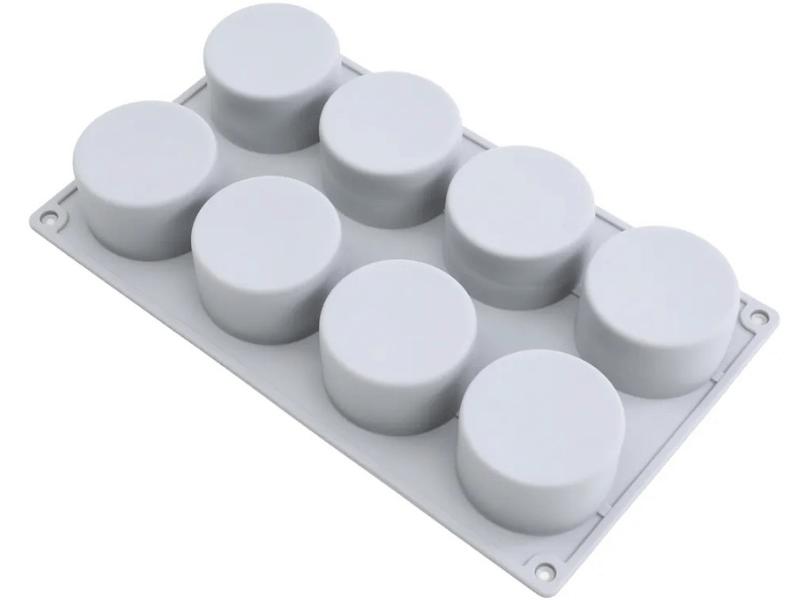 Forma de Silicone Redonda Reta c/ 8 Cavidades - Allonsy