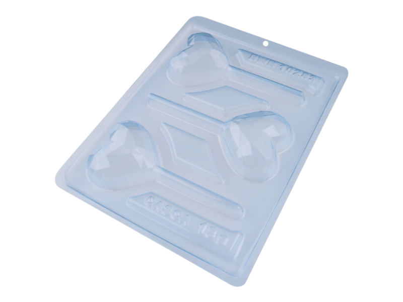 Forma Prática com Silicone Pirulito Coração Lapidado N10283 - Bwb