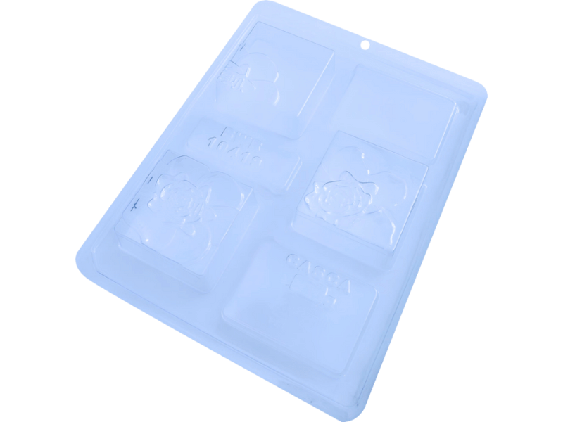 Forma Prática Pão de Mel Quadrado Com Silicone Floral 25g N10419 - Bwb