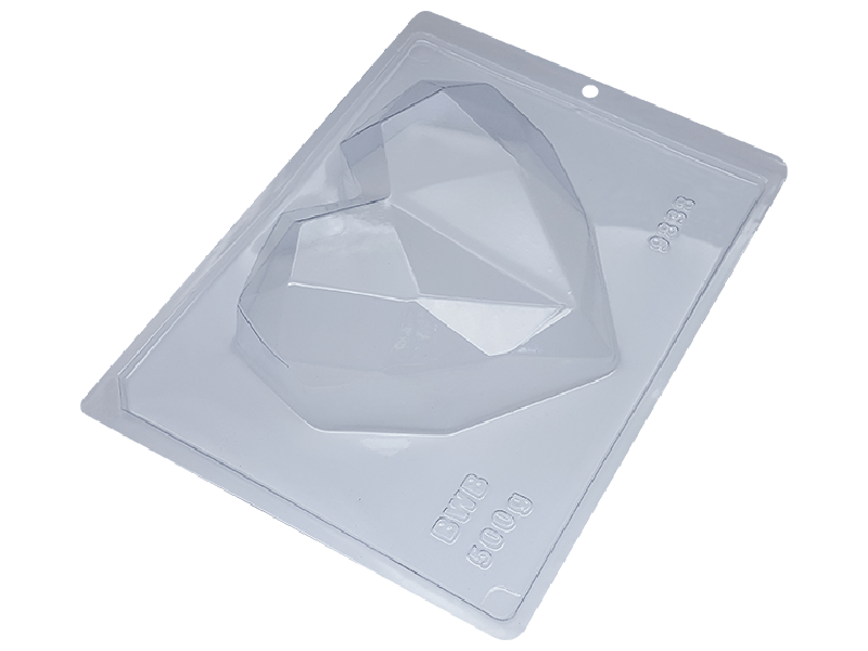 Forma Prática com Silicone Coração Lapidado 500g N9838 - Bwb