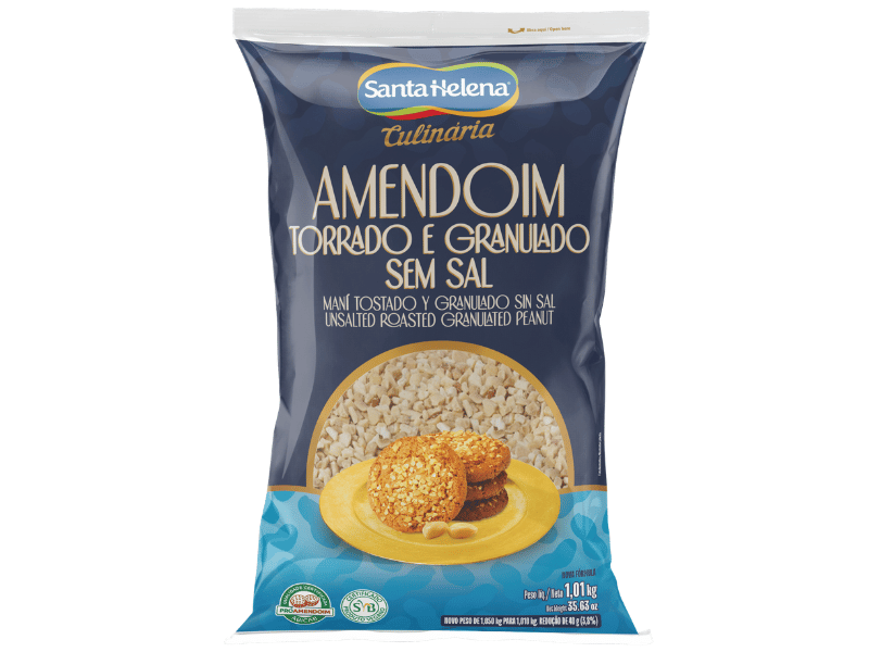 Amendoim Torrado Granulado Sem Sal 1Kg - Santa Helena