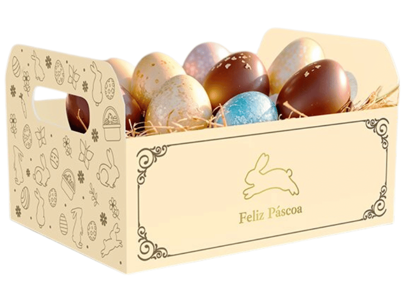 Cesta Caixote Páscoa Luz 25x108,5x14,5 cm - Ideia Embalagens